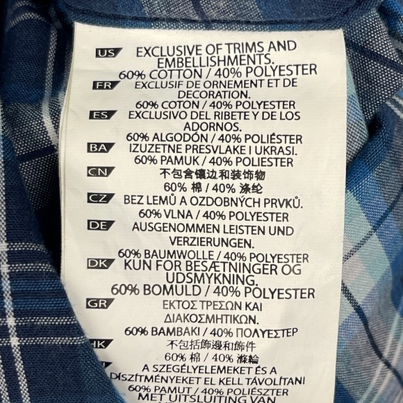 5.11 Tactical Breaker Mens M Cotton Conceal Carry Short Sleeve CCW Blue‎ Plaid - Picture 5 of 8